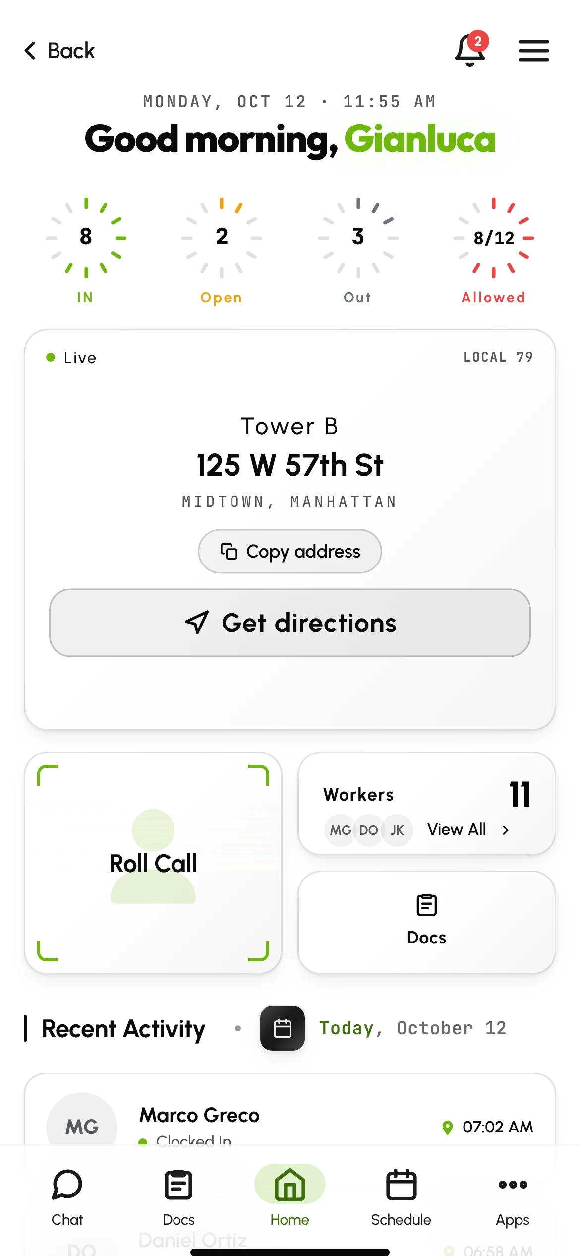 The Brain OS field app — foreman home